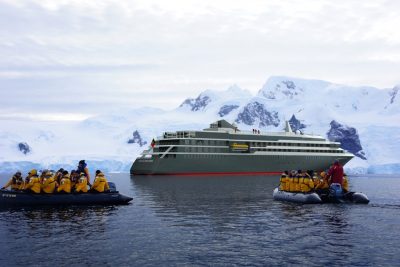 Luxury expedition cruise vessel by Mystic Cruises, the World Explorer.